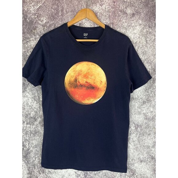 Gap Red Moon Graphic Blue T Shirt Tee Mens Medium - Picture 7 of 7